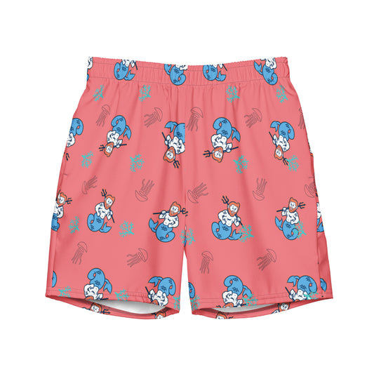 It's not Pink, It's Salmon! Creature of the Sea Men's swim trunks